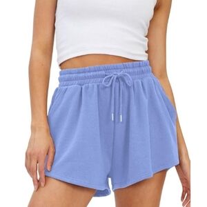 Casual Comfy Lounge Athletic Sweat Shorts Light Blue New